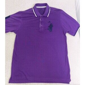Franky Max Polo Shirt Mens XL Purple Short Sleeve Big Pony Men Sleeve Number Men